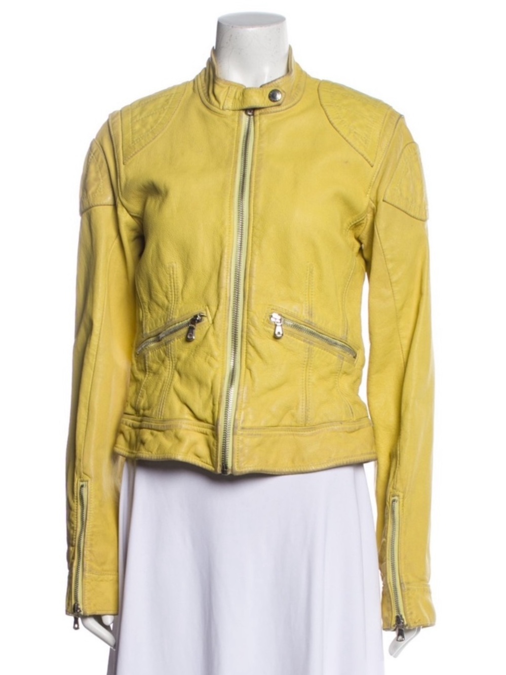 ON HOLD for KATE - Dolce & Gabbana Yellow Leather Moto Jacket